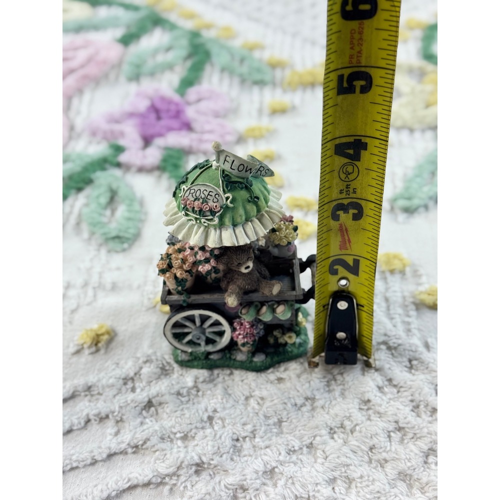 Ivy & Innocence Blossom's Flower Cart Teddy Bear Figurine 05121 Cast Art 1997 - Picture 8 of 9